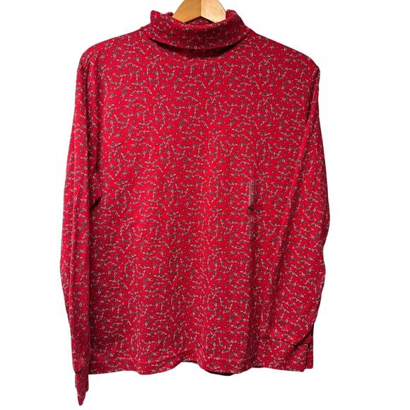 NWT Vintage New Karen Scott Christmas Turtleneck Size XL Red Green White Cotton - Picture 1 of 7